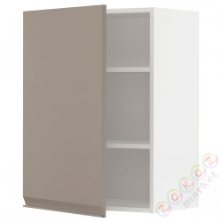 ⭐METOD⭐Навесной шкаф с полками, белый/Upplöv матciemnoбежевый, 60x80 cm⭐ИКЕА-09491895