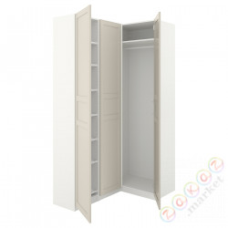 ⭐PAX / FLISBERGET⭐Угловой шкаф, белый/светло-бежевый, 160/88x236 cm⭐ИКЕА-59221373