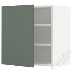 ⭐METOD⭐Навесной шкаф с полками, белый/Bodarp серо-зеленый, 60x60 cm⭐ИКЕА-69462376