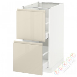 ⭐METOD / MAXIMERA⭐Sсstj 2fr/2в шу, белый/Voxtorpглянцевый светло-бежевый, 40x60 cm⭐ИКЕА-19142900