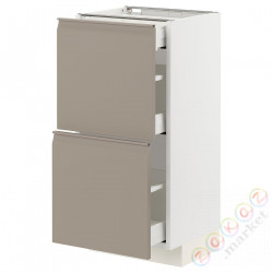 ⭐METOD / MAXIMERA⭐Кабинет stj 2fr/3шу, белый/Upplöv матciemnoбежевый, 40x37 cm⭐ИКЕА-79492410