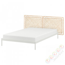 ⭐VEVELSTAD⭐Корпус кровати/2 wezgłowia, белый/Tolkning ротанг, 140x200 cm⭐ИКЕА-19441739