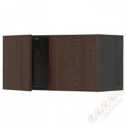 ⭐METOD⭐настенный шкаф/2 дверь, черный/Sinarp коричневый, 80x40 cm⭐ИКЕА-99469989