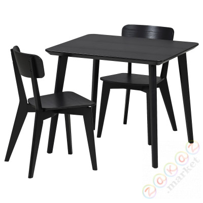⭐LISABO / LISABO⭐Таблица и 2 стулья, черный/черный, 88 cm⭐ИКЕА-49545090