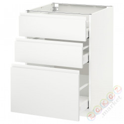 ⭐METOD / MAXIMERA⭐Напольный шкаф с 3 ящики, белый/Voxtorpматовый белый, 60x60 cm⭐ИКЕА-19112804