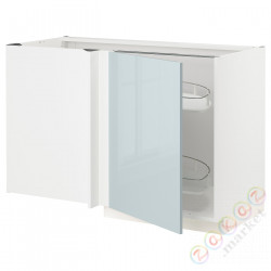 ⭐METOD⭐Напольный шкаф угловой H. полка, белый/Kallarp jasnoсерый-синий, 128x68 cm⭐ИКЕА-09479558