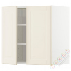 ⭐METOD⭐Навесной шкаф с полками/2 дверь, белый/Bodbyn сливочный, 60x60 cm⭐ИКЕА-69458869