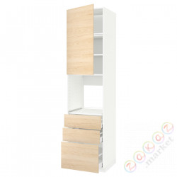 ⭐METOD / MAXIMERA⭐Кабинет высокой температуры/Drz/3 шу, белый/Askersund яркий узор ясеня, 60x60x240 cm⭐ИКЕА-79462615