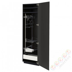 ⭐METOD / MAXIMERA⭐Высокий шкаф/домашний интерьер, черный/Nickebo матантрацит, 60x60x200 cm⭐ИКЕА-29498377