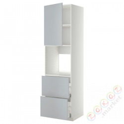 ⭐METOD / MAXIMERA⭐Утром доктора/2fr/2в шу, белый/Veddinge Серый, 60x60x220 cm⭐ИКЕА-59464007