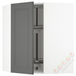 ⭐METOD⭐Шкаф навесной угловой с каруселью, белый/Axstad темно-серый68x80 cm⭐ИКЕА-29321901