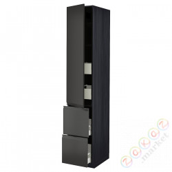 ⭐METOD / MAXIMERA⭐H пополам/4 шу/Drz/2 fr, черный/Upplöv матантрацит, 40x60x220 cm⭐ИКЕА-39495298