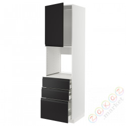 ⭐METOD / MAXIMERA⭐Кабинет высокой температуры/Drz/3 шу, белый/Upplöv матантрацит, 60x60x220 cm⭐ИКЕА-09493187