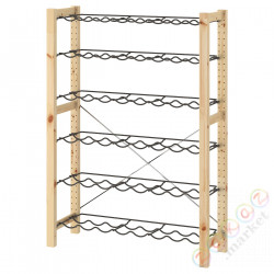 ⭐IVAR⭐1 раздел/стойка для бутылок, сосна/Серый, 89x30x124 cm⭐ИКЕА-89403814