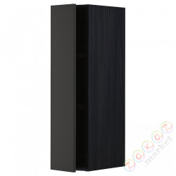 ⭐METOD⭐Навесной шкаф с полками, черный/Nickebo матантрацит, 20x80 cm⭐ИКЕА-29498155