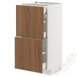 ⭐METOD / MAXIMERA⭐Кабинет stj 2fr/3шу, белый/Tistorp подражаниеacja коричневыйowego орехa, 40x37 cm⭐ИКЕА-09519026