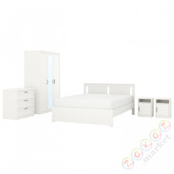 ⭐SONGESAND⭐Zestaw mebli do sypialni 5 шт., белый, 140x200 cm⭐ИКЕА-79488192