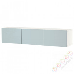 ⭐BESTA⭐Тумба под ТВ с дверь, белый/Selsviken jasnoсерый-синий, 180x42x38 cm⭐ИКЕА-19422217