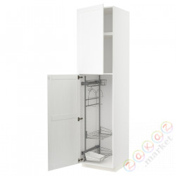 ⭐METOD⭐Высокий шкаф/домашний интерьер, белый Enköping/белый имитация дерева, 60x60x240 cm⭐ИКЕА-49473521