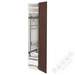 ⭐METOD / MAXIMERA⭐Высокий шкаф/домашний интерьер, белый/Sinarp коричневый, 40x60x200 cm⭐ИКЕА-49404896