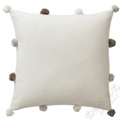 ⭐TAGHAKMAL⭐Наволочка, бежевый/wykonano ręcznт.е.pompon, 50x50 cm⭐ИКЕА-30552448