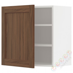 ⭐METOD⭐Навесной шкаф с полками, белый Enköping/коричневый орех, 60x60 cm⭐ИКЕА-19475102