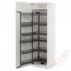 ⭐METOD⭐Высокий шкаф с wysuwaną spiżarką, белый/Блеск Voxtorp/белый, 60x60x200 cm⭐ИКЕА-09472043