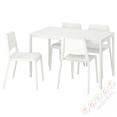 ⭐MELLTORP / TEODORES⭐Таблица и 4 стулья, белый, 125 cm⭐ИКЕА-29221256