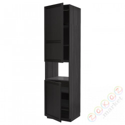 ⭐METOD⭐Ш x В ст микрофон 2Drz/половина, черный/Lerhyttan черный морилка, 60x60x240 cm⭐ИКЕА-19457221