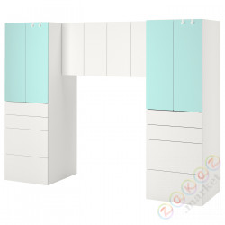 ⭐SMASTAD⭐Книжный шкаф, белый/бледно-бирюзовый, 240x57x181 cm⭐ИКЕА-39431904