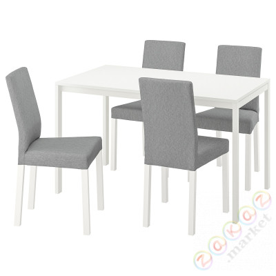 ⭐MELLTORP / KATTIL⭐Таблица и 4 стулья, белый/Knisa светло-серый, 125 cm⭐ИКЕА-59428203