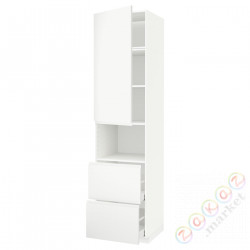 ⭐METOD / MAXIMERA⭐В шкафу для микрофона дверь/2 ящики, белый/Voxtorpматовый белый, 60x60x240 cm⭐ИКЕА-29454972