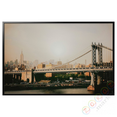 ⭐BJORKSTA⭐Картина в рамке, Манхэттенский мост/черный, 118x78 cm⭐ИКЕА-49384855
