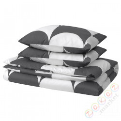 ⭐BRUKSVARA⭐Poszwa na kołdrę i 2 posвызовki, антрацит/белый, 200x200/50x60 cm⭐ИКЕА-30573832