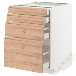 ⭐METOD / MAXIMERA⭐Sза st 4fr/4шу, белый/Voxtorpподражание. дуб, 60x60 cm⭐ИКЕА-39403312