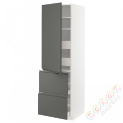 ⭐METOD / MAXIMERA⭐H пополам/4 шу/Drz/2 fr, белый/Voxtorpтемно-серый, 60x60x200 cm⭐ИКЕА-49357569