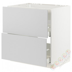 ⭐METOD / MAXIMERA⭐Постоянный шкаф/капюшон zint. с ящиками, белый/Veddinge Серый, 80x60 cm⭐ИКЕА-19335654