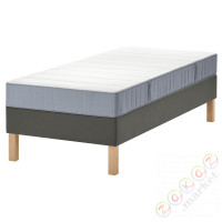 ⭐LYNGOR⭐Континентальная кровать, Vesteröy жесткий/светло-синий темно-серый, 90x200 cm⭐ИКЕА-39542723