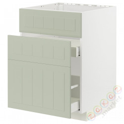 ⭐METOD / MAXIMERA⭐Форма L + 3F/2шу, белый/Stensund светло-зеленый, 60x60 cm⭐ИКЕА-39487321