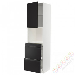 ⭐METOD / MAXIMERA⭐Обувь для микрокомбо дверь/3шу, белый/Upplöv матантрацит, 60x60x220 cm⭐ИКЕА-39494029