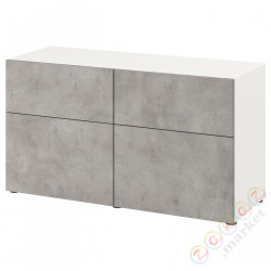 ⭐BESTA⭐Комбинация стойки с дверь/ящики, белый Kallviken/имитация светло-серого бетона, 120x42x65 cm⭐ИКЕА-19417857