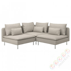 ⭐SODERHAMN⭐Угловой диван3-человекowa, Fridtuna светло-бежевый⭐ИКЕА-79449657