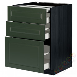 ⭐METOD / MAXIMERA⭐Кабинет ул. сwysuwanym blatem/3шу, черный/Bodbyn темно-зеленый, 60x60 cm⭐ИКЕА-39433903