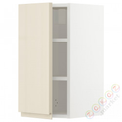 ⭐METOD⭐Навесной шкаф с полками, белый/Voxtorpглянцевый светло-бежевый, 30x60 cm⭐ИКЕА-89456746