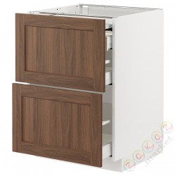 ⭐METOD / MAXIMERA⭐Кабинет ул. сwysuwanym blatem/3шу, белый Enköping/коричневый орех, 60x60 cm⭐ИКЕА-39475078