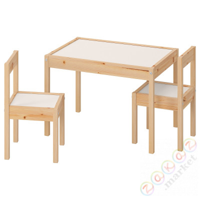 ⭐LATT⭐Детский стол i 2 стулья, белый/сосна⭐ИКЕА-50178411