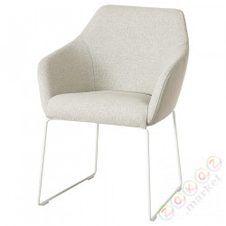 ⭐TOSSBERG⭐Стул, белый металл/Gunnared бежевый⭐ИКЕА-80565274