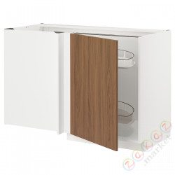 ⭐METOD⭐Напольный шкаф угловой H. полка, белый/Tistorp подражаниеacja коричневыйowego орехa, 128x68 cm⭐ИКЕА-59519613