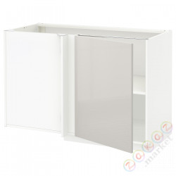 ⭐METOD⭐Угловой напольный шкаф с полкой, белый/Ringhult светло-серый, 128x68 cm⭐ИКЕА-99469178