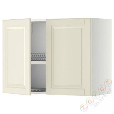 ⭐METOD⭐Навесной шкаф с крылом для сушки/2 дверь, белый/Bodbyn сливочный, 80x60 cm⭐ИКЕА-69460235